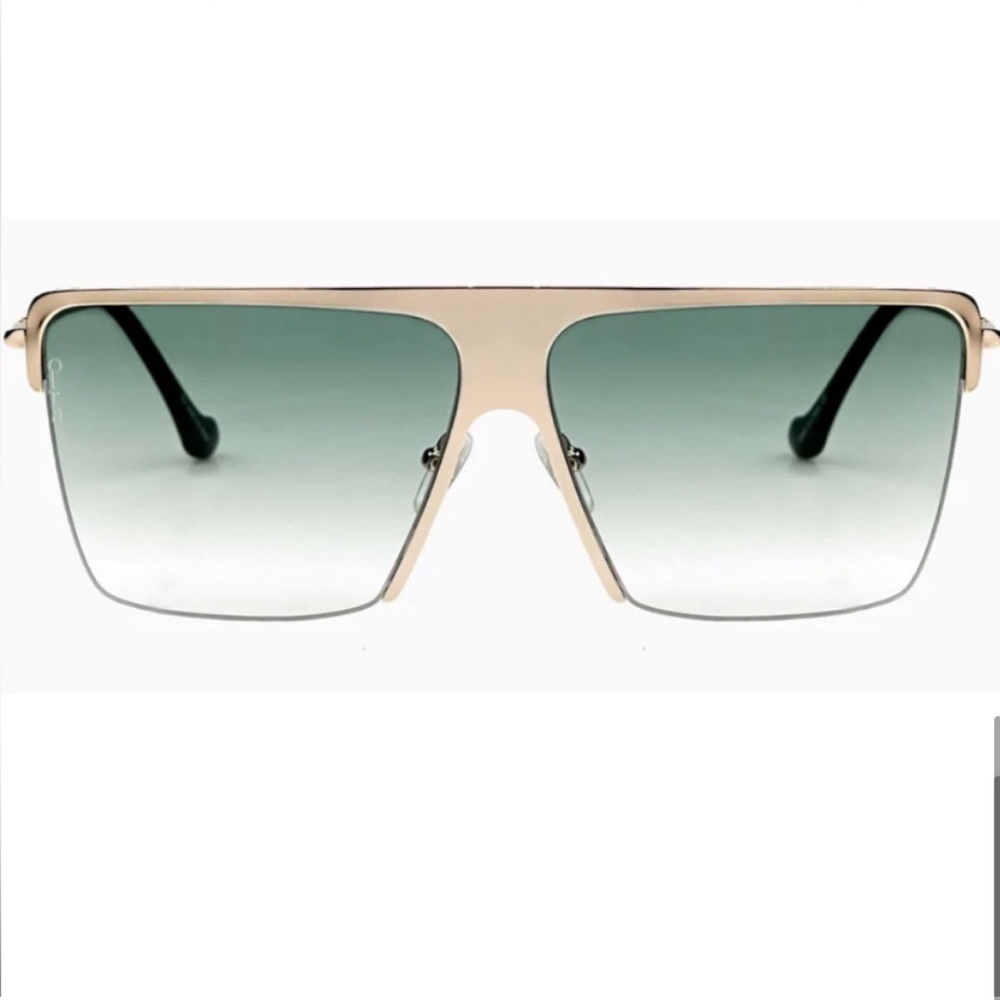 otra hamptons blue & gold retro y2k square oversized shield sunglasses eyewear